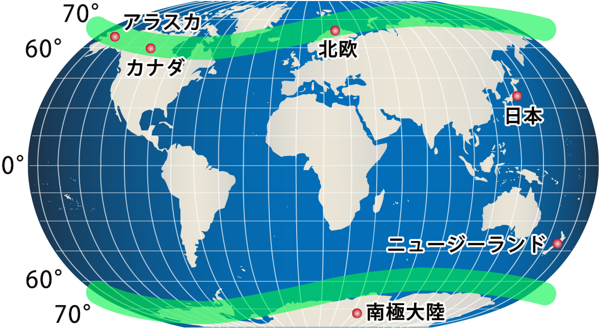 ヤムナスカのオーロラ完全ガイド オーロラの見える場所